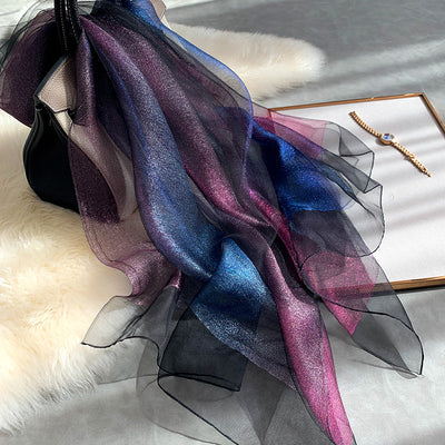 Pañuelo de Seda Degradado Versátil para Mujer - Image 26