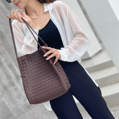 Bolso Tejido de Cuero Genuino para Mujer - Bandolera Elegante - Image 18