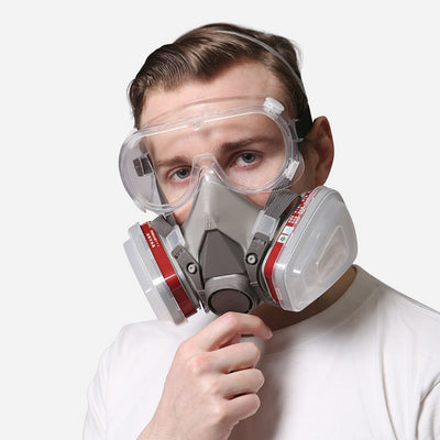 Mascarilla Respiratoria Dual con Cartuchos Gris-Blanco