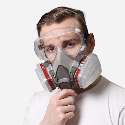 Mascarilla Respiratoria Dual con Cartuchos Gris-Blanco