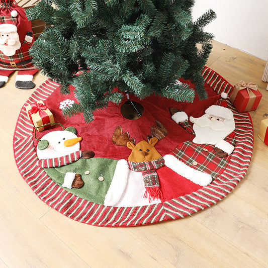 Falda Navideña para Árbol de Navidad en Arpillera con Diseño Santa