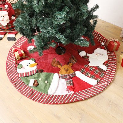 Falda Navideña para Árbol de Navidad en Arpillera con Diseño Santa