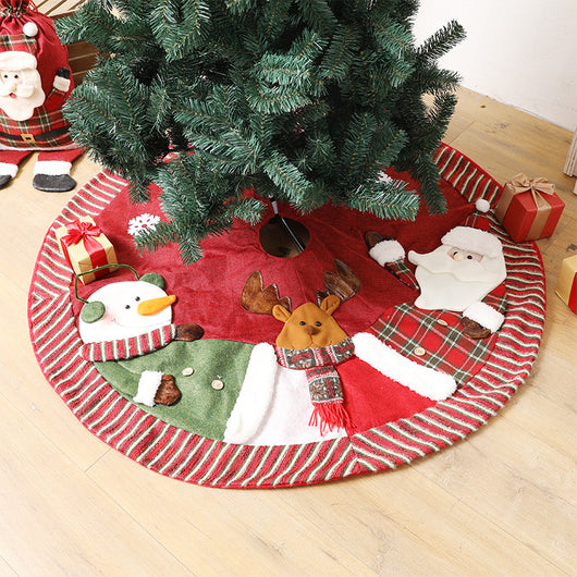 Falda Navideña para Árbol de Navidad en Arpillera con Diseño Santa
