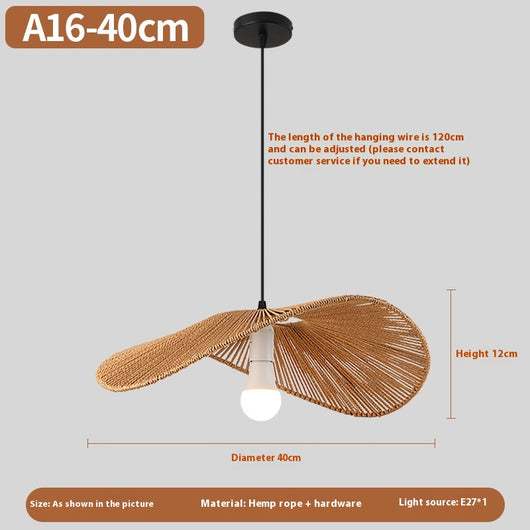 Lámpara Colgante de Ratán Tejido Estilo Chino Contemporáneo - Image 23