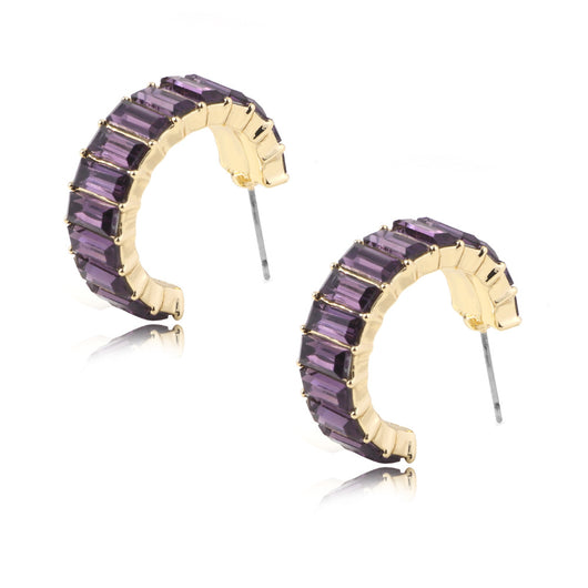 Aretes en Forma de C con Cristales Multicolores - Image 9