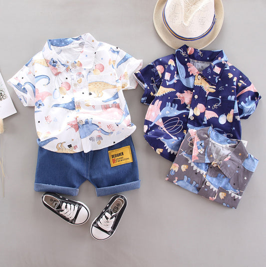 Traje Infantil Estilo Vaquero de Manga Corta para Niños