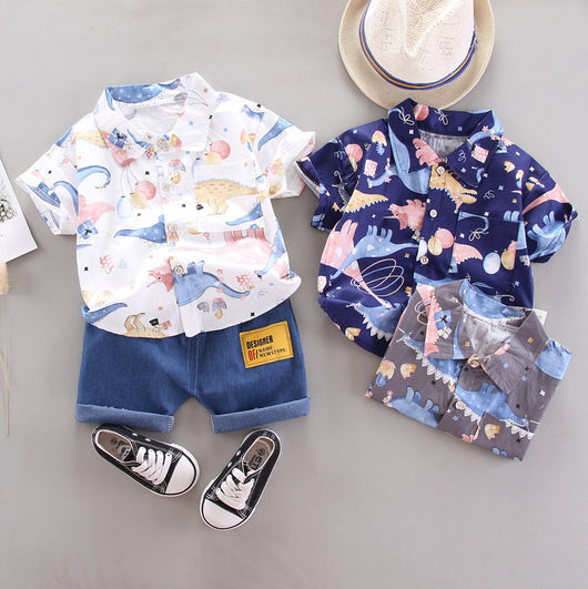 Traje Infantil Estilo Vaquero de Manga Corta para Niños
