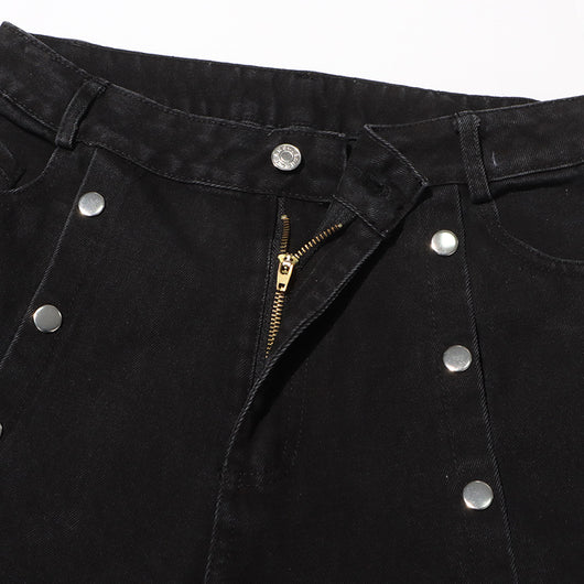 Jeans Talle Alto Irregular con Botones Desmontables - Image 41