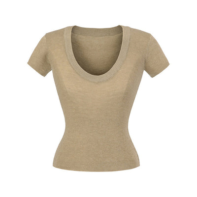 Blusa Ajustada de Lana Estilo Europeo - Cuello Redondo Liso y Elástico - Image 7