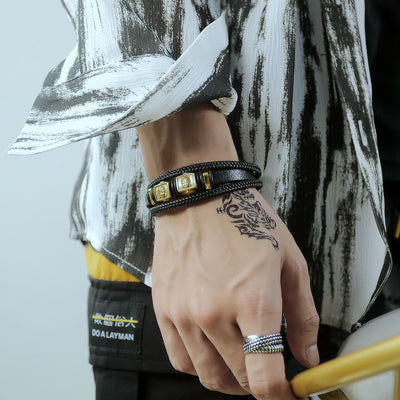Pulsera de Cuero Vintage para Hombre - Joyería de Importación - Image 2
