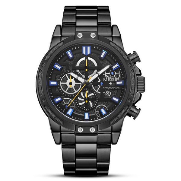 Reloj Deportivo Cronógrafo Acero Inoxidable Luminoso Hombre