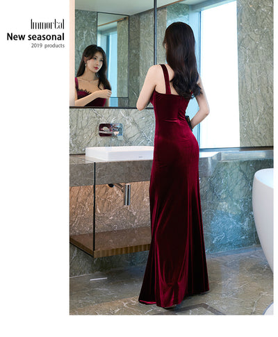 Vestido de Noche Envolvente con Encaje Terciopelo - Image 13