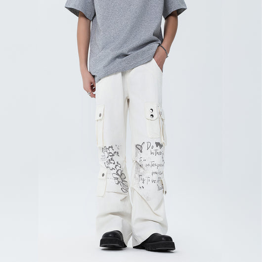 Overol Recto Blanco para Hombre - Diseño Minimalista Moda Americana