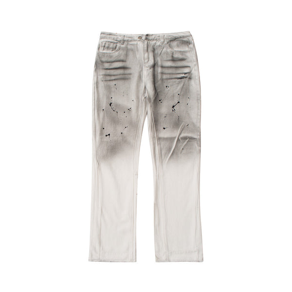 Jeans Tie-Dye Desgastados con Bordes Crudos para Hombre