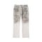 Men's Distressed Tie-Dye Jeans with Raw Hems