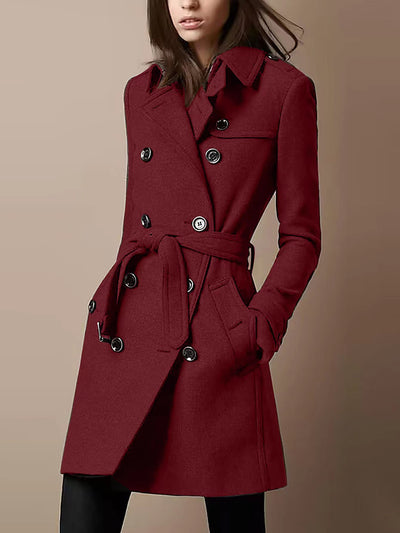 Abrigo de Lana Cruzado para Mujer - Estilo Casual Elegante - Image 13