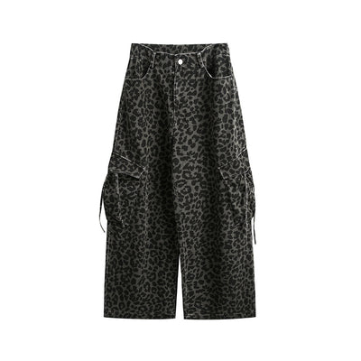 Pantalones Vintage Estampado Leopardo Cintura Alta con Bolsillos Grandes - Image 7