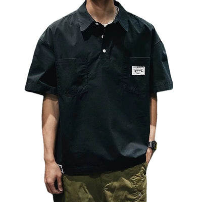 Camiseta de Trabajo Holgada en Colores Sólidos para Hombre - Image 7