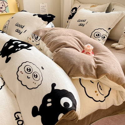 Juego de Cama Invierno Franela Coral 4 Piezas - Funda Nórdica y Sábanas Gruesas - Image 32