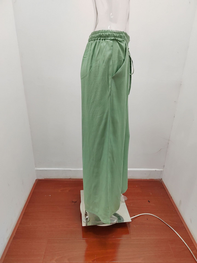 Pantalones Anchos de Talle Alto con Cintura Elástica Ajustable - Image 10