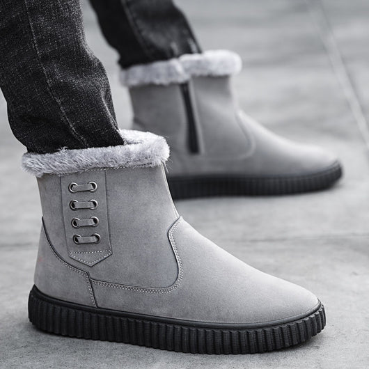 Botas Impermeables para Nieve en Algodón Grueso Negro para Hombre - Image 4