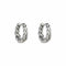 High Color Retention Distressed Texture Niche Woven Thick Hemp Flowers Ear Ring Plateado