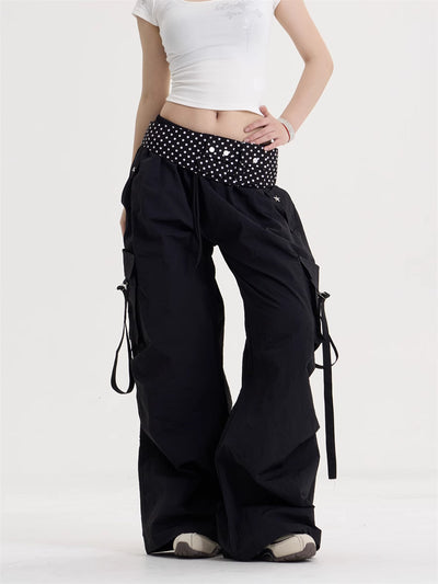 Pantalones Vaqueros Retro Americano Cintura Alta Pierna Ancha - Image 4