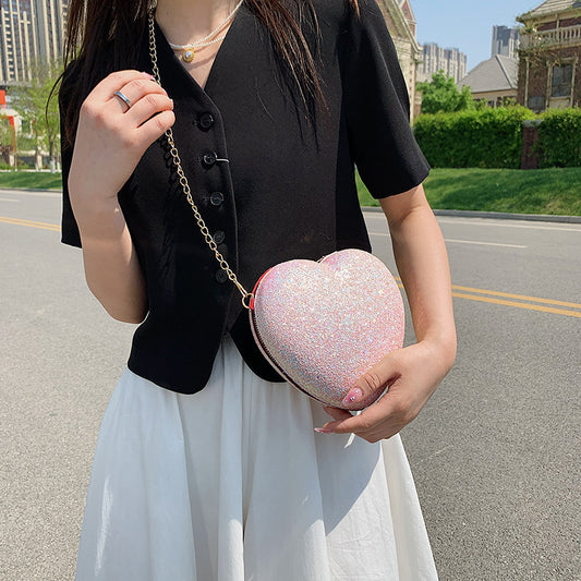 Bolso de Cristal Brillante con Lentejuelas Durazno - Diseño Elegante y Puro