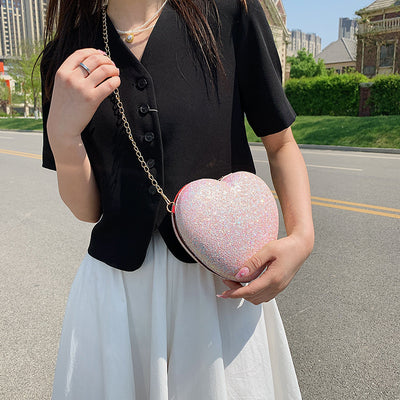 Bolso de Cristal Brillante con Lentejuelas Durazno - Diseño Elegante y Puro