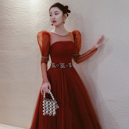 Vestido Elegante de Manga Larga para Otoño e Invierno - Diseño Sofisticado para Eventos Especiales - Image 2