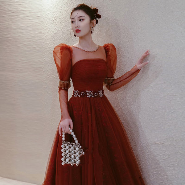 Vestido Elegante de Manga Larga para Otoño e Invierno - Diseño Sofisticado para Eventos Especiales