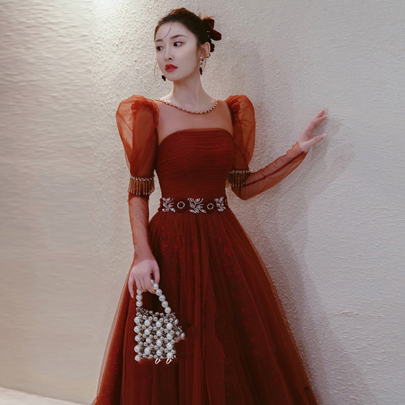 Vestido Elegante de Manga Larga para Otoño e Invierno - Diseño Sofisticado para Eventos Especiales