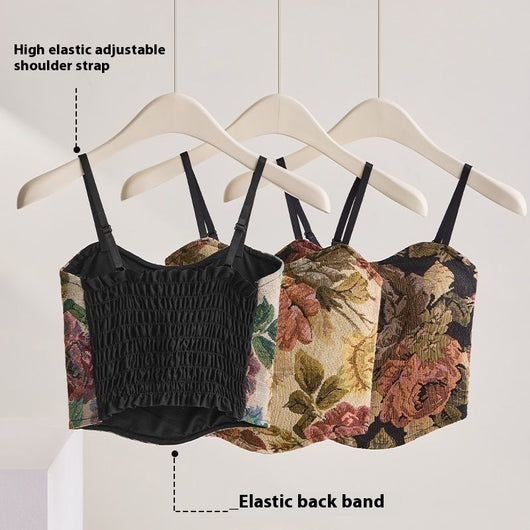 Bolso Sling Floral Vintage con Pliegues Elegantes - Image 3
