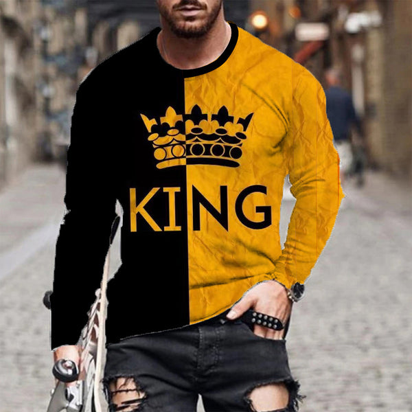 Camiseta Manga Larga Talla Grande Hombre Impresión 3D Digital