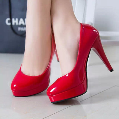 Tacones Charol Elegantes Punta Abierta Stiletto Ultra Alto - Image 6