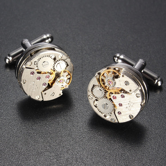 Gemelos con Movimiento de Reloj Mecánico para Hombre