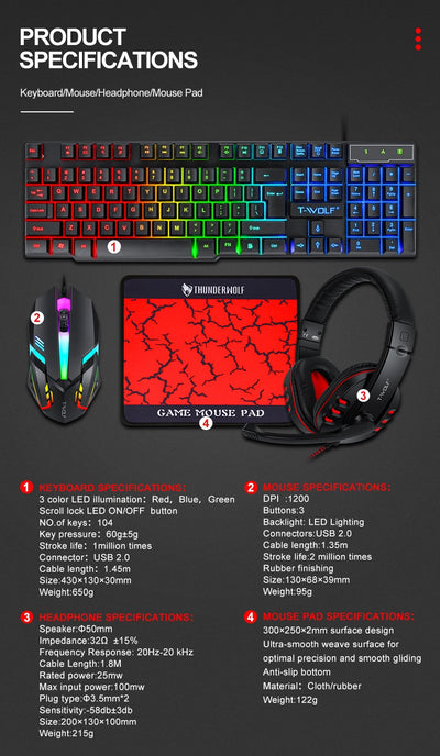 Kit Gamer Teclado y Ratón Luminoso con Luces LED - Image 8