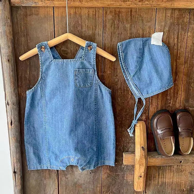 Overol Denim para Bebé con Tirantes - Chaleco Casual sin Mangas - Image 8