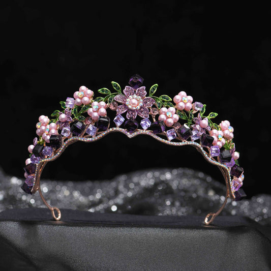 Adornos para el Cabello Nupcial con Flores de Cristal Aleación