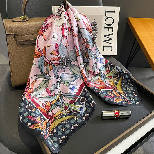 Pañuelo de Seda Estampado para Otoño e Invierno - Abrigo Cálido y Elegante - Image 2