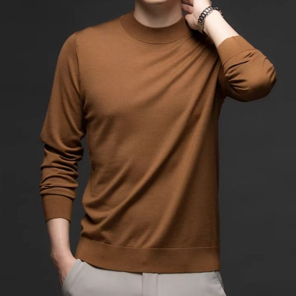 Suéter Base Cuello Alto Fino Versátil para Hombre
