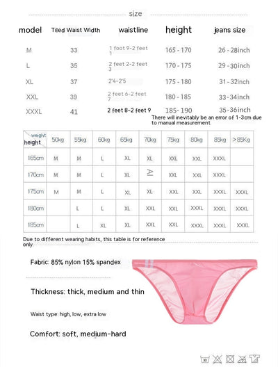 Bóxer de Seda Helada Transparente Cintura Baja para Hombre - Image 16