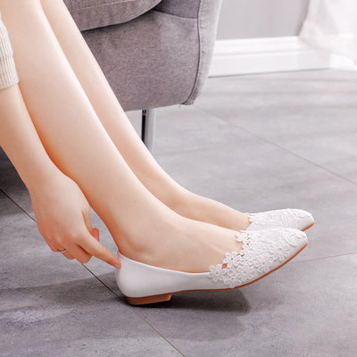 Zapatos Planos Blancos de Punta Afilada - Comodidad y Elegancia - Image 4