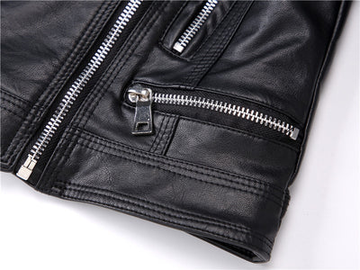 Chaqueta de Cuero Estilo Motociclista para Niños y Niñas - Image 14