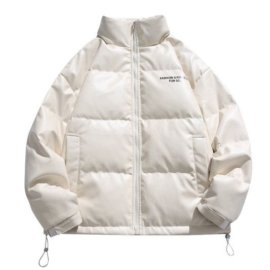 Chaqueta Acolchada de Plumón de Pato Blanco con Cuello Alzado para Hombre - Image 2
