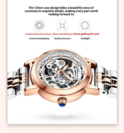 Reloj Mecánico Automático Hueco Diamond con Resistencia al Agua - Image 14