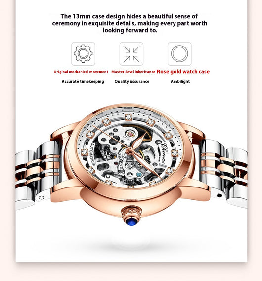 Reloj Mecánico Automático Hueco Diamond con Resistencia al Agua - Image 14