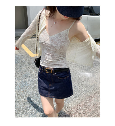 Camiseta Elegante sin Mangas de Encaje Premium para Mujer - Image 13