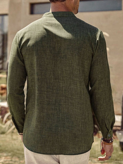 Cardigan Tipo Camisa de Cuello Alto para Hombre - Image 9