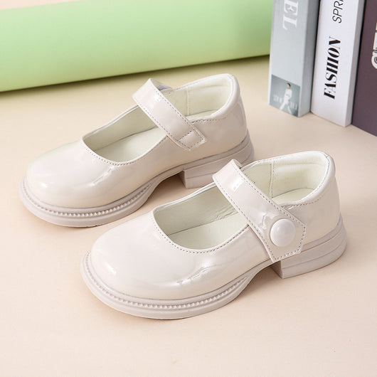 Zapatos Princesa Niña Tacón Grueso Brillante con Velcro - Image 8
